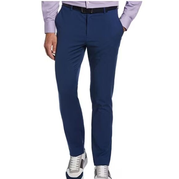 Perry Ellis Anywhere Pants Slim Stretch Navy Blue Five Pocket Men's Size 34x32 - Picture 1 of 13